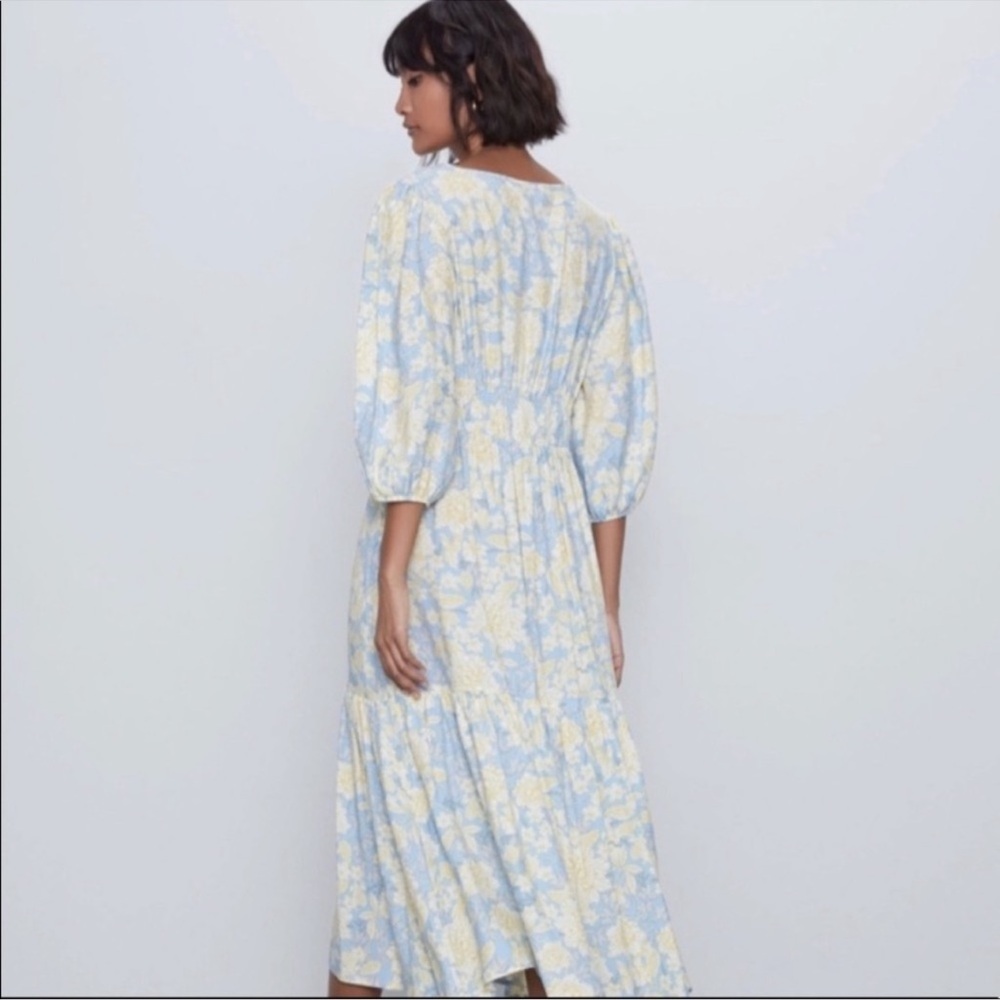 Floral Blue and Yellow Dress